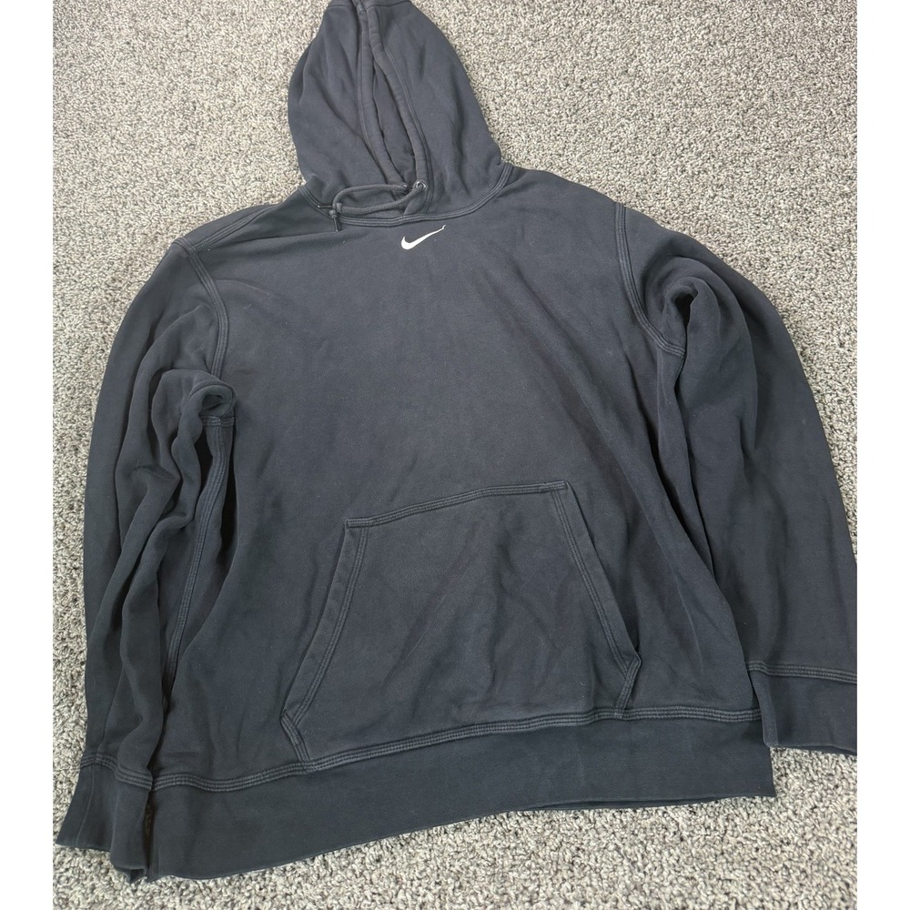 Vintage Y2K Nike Center Swoosh Hoodie Men's Size Large Black